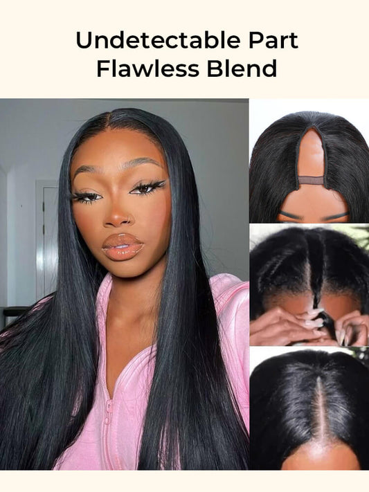 Straight U Part Wig Human Hair V Part Wigs