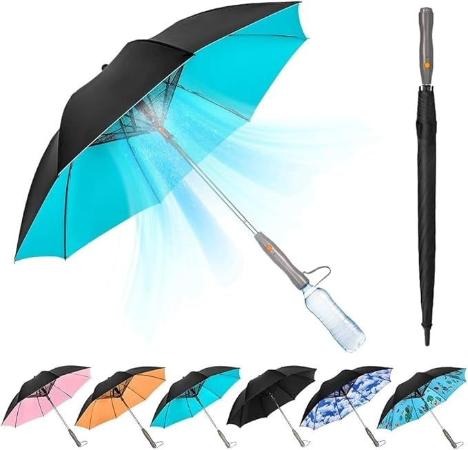 ☀️❄️ 3-in-1 Umbrella with Built-in Fan – Stay Cool, Stay Protected! 🌂