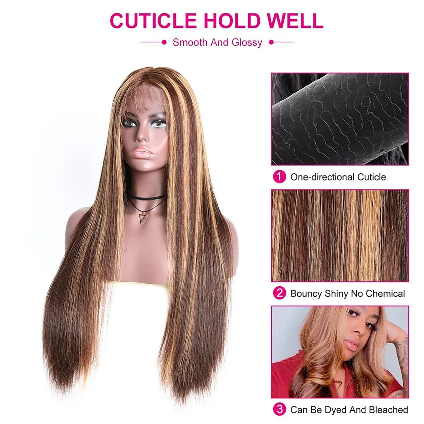 ✨Natural Look Gradient Highlight Lace Wig💇‍♀️💖