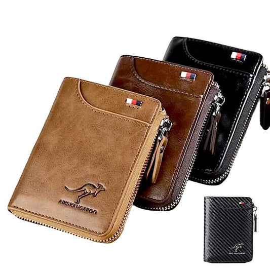 Anti-theft leather wallet