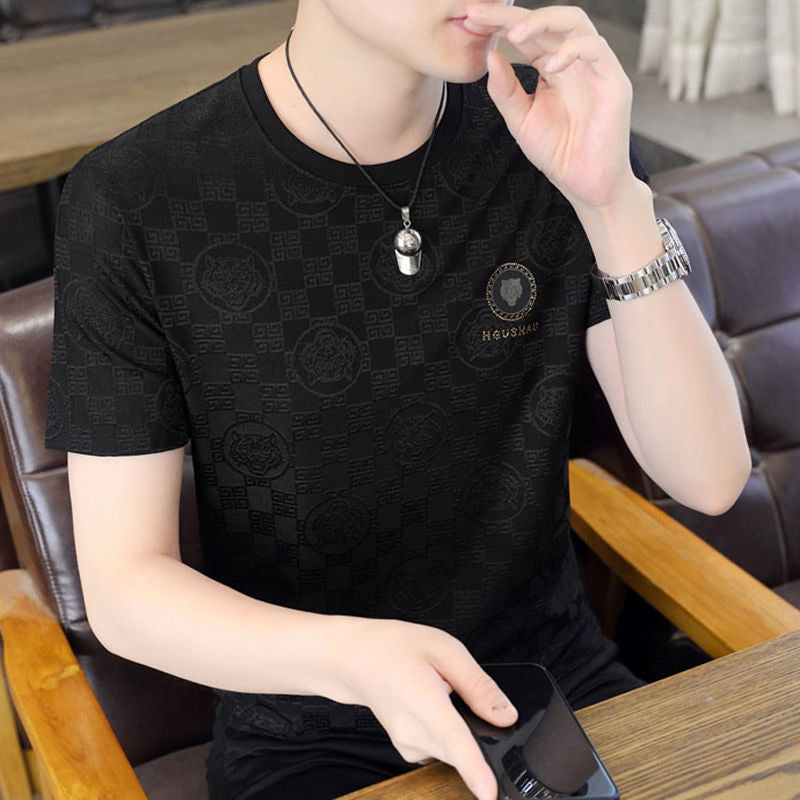 Tiger head men's ice silk T-shirt