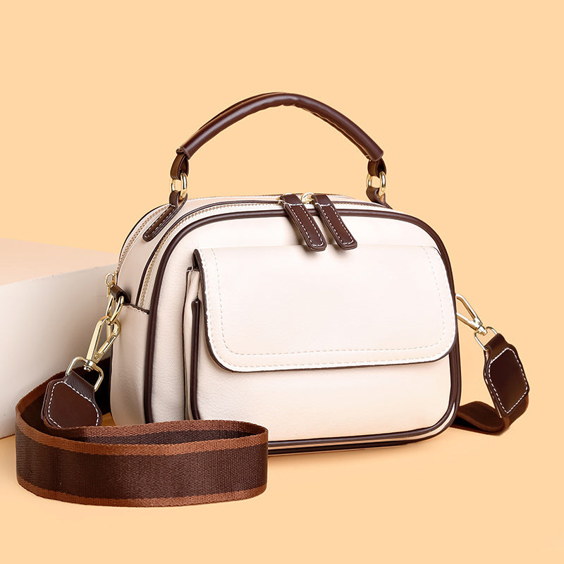 Stylish 2-layer crossbody bag with wide strap