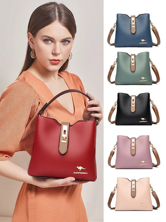 British Fashion Women's Leather Bucket Bag👛👛