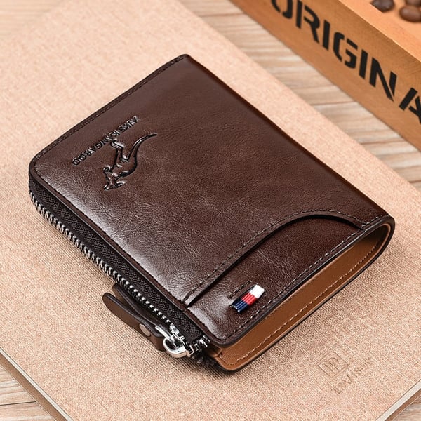 Anti-theft leather wallet