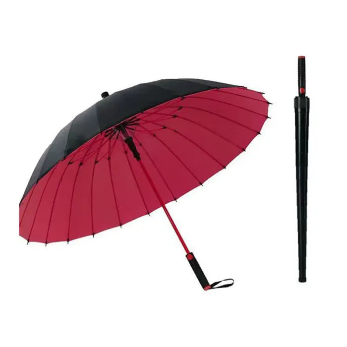🌧️ Stay Stylish in the Rain | Classic 27" 16-Rib Long Umbrella