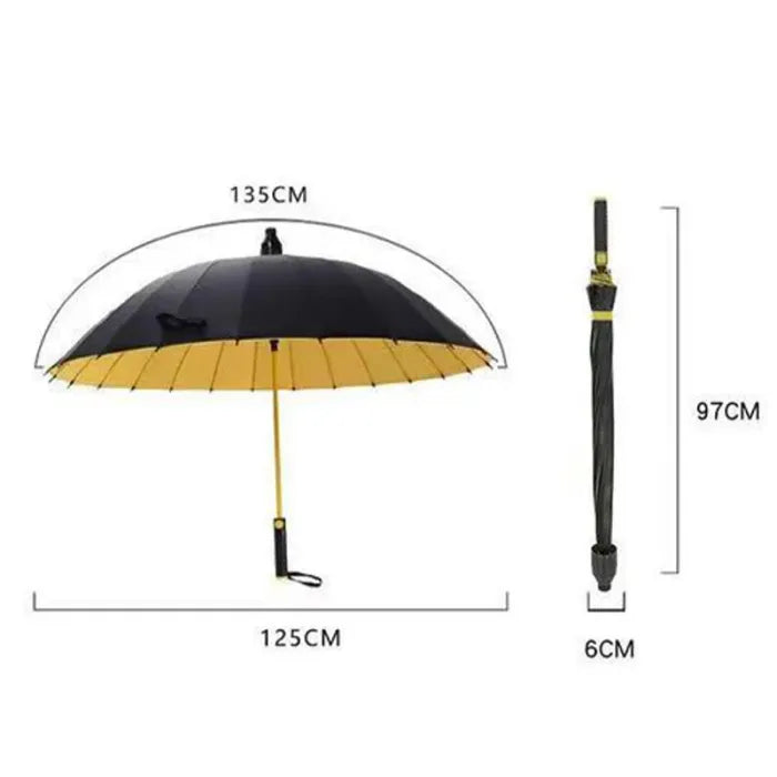 🌧️ Stay Stylish in the Rain | Classic 27" 16-Rib Long Umbrella