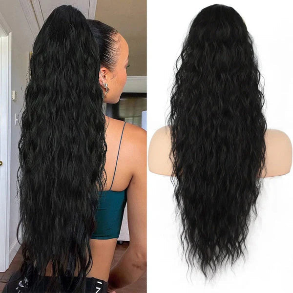 💜 LAST DAY PROMOTION 💜Curly Wavy Frizzy Hair Extension with Ponytail