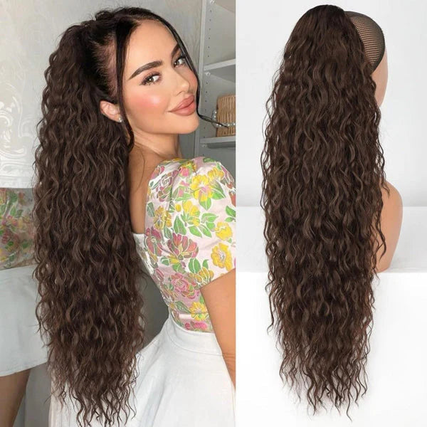 💜 LAST DAY PROMOTION 💜Curly Wavy Frizzy Hair Extension with Ponytail