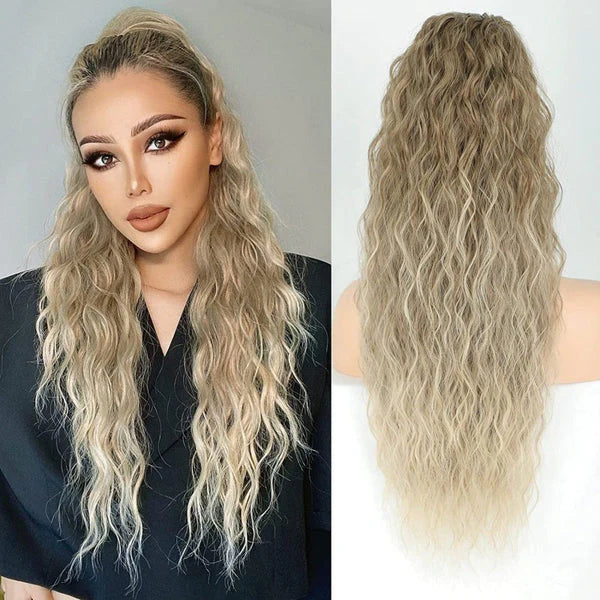 💜 LAST DAY PROMOTION 💜Curly Wavy Frizzy Hair Extension with Ponytail