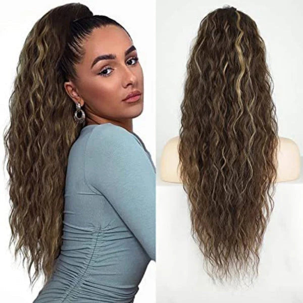 💜 LAST DAY PROMOTION 💜Curly Wavy Frizzy Hair Extension with Ponytail