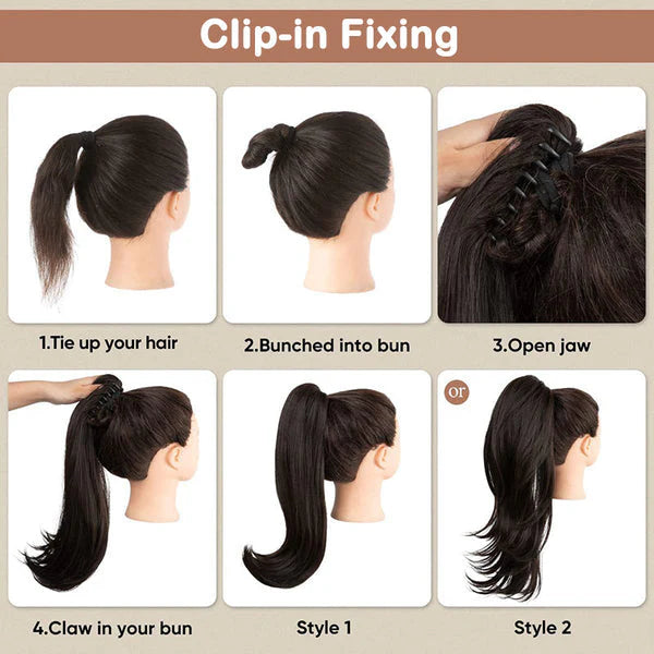 💜 LAST DAY PROMOTION 💜Curly Wavy Frizzy Hair Extension with Ponytail